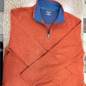 Izod Men's Rust Zip-Up Sweater